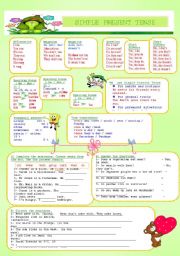 English Worksheet: simple present  tense