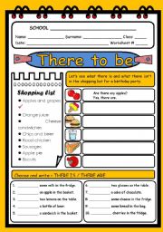 English Worksheet: THERE TO BE