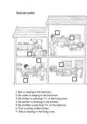 English Worksheet: Read and number