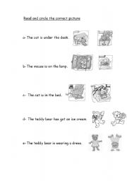 English worksheet: Read and circle the correct picture