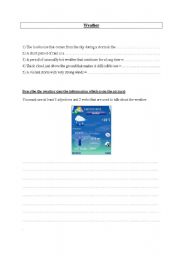 English worksheet: weather : Weather forecast