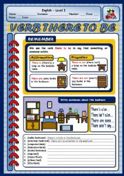 English Worksheet: VERB THERE TO BE - AFFIRMATIVE AND NEGATIVE