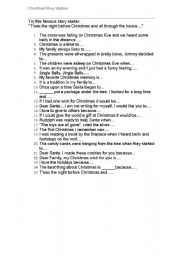 English worksheet: Christmas story starters