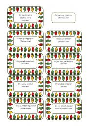 English Worksheet: Christmas Conversation Cards 1 of  5