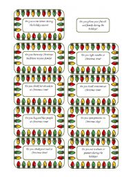 English Worksheet: Christmas Conversation Cards 3 of  5