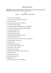 English Worksheet: Adverbs of Frequency