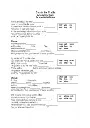 English Worksheet: Cats in the Cradle