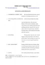 English Worksheet: PERSONALITY DEVELOPMENT