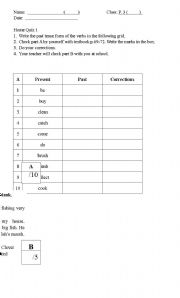 English worksheet: past tense