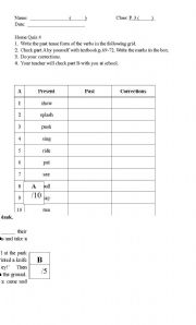 English Worksheet: past tense