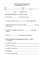 English Worksheet: Connectives