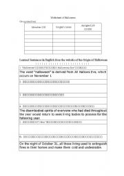 English Worksheet: Halloween