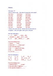 English worksheet: phonics