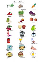 food and drinks pictionary - ESL worksheet by behush