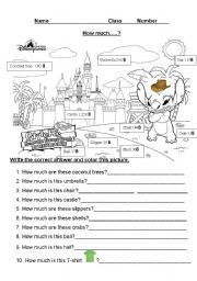 English Worksheet: How much...?