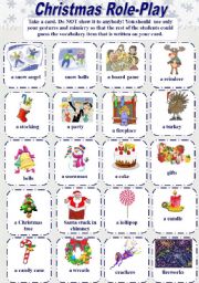 English Worksheet: Christmas Role-Play (Gesture Game)