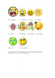 English Worksheet: how are they feelnig