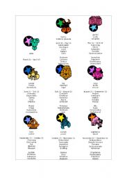 English worksheet: Zodiac Signs, Which Sign Are you?