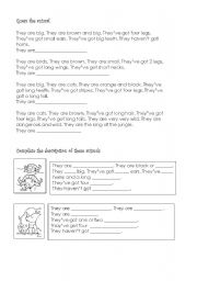 English Worksheet: Describing animals