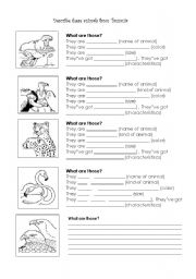 English Worksheet: Describe these animals