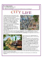 English Worksheet: City Life