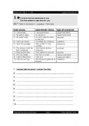 English Worksheet: writing connectors