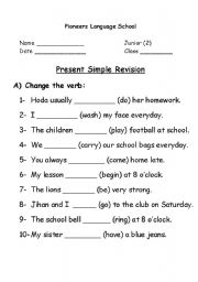 English Worksheet: present simple