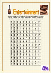 Word Search - Entertainment