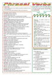 English Worksheet: Phrasal verbs - review & exercises (fully editable) - 3 pages