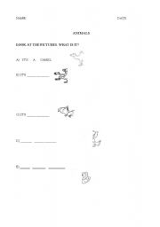 English worksheet: Animals