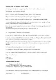 English Worksheet: Shopping games