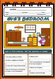 English Worksheet: EVES BEDROOM 