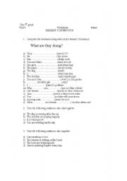 English worksheet: present continuous worksheet