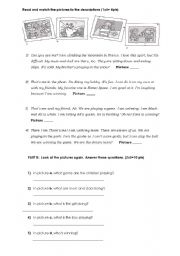 English worksheet: reading activity