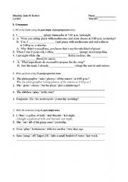 English worksheet: Grammer Tense Quiz