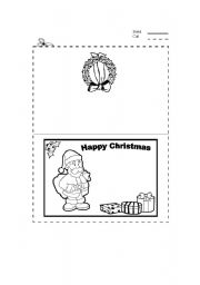 English Worksheet: Christmas Card - Santa Claus