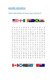 English Worksheet: Nationalites