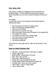 English worksheet: Note-taking skills