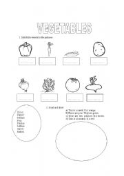 English worksheet: vegetables