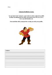 English Worksheet: Describe Gaston