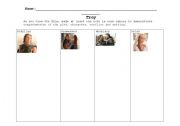 English worksheet: Troy -  Graphic Notetaking Organizer