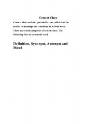 English Worksheet: Context Clues