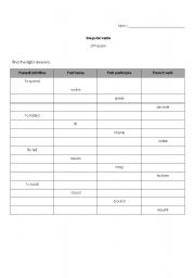 English Worksheet: Irregular verbs 2nd exam