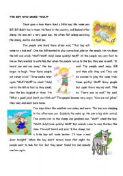 English Worksheet: the boy who cried wolf