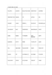 English worksheet: compound nouns