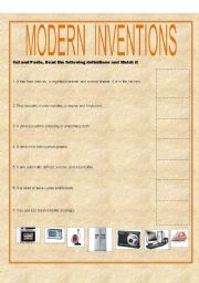 English Worksheet: MODERN INVENTIONS