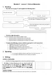 English Worksheet: school memories for 9grades tunisian school system