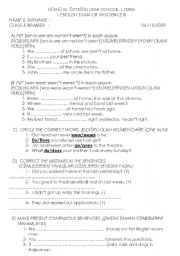 English worksheet: examination