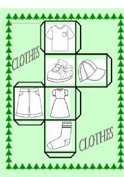 English Worksheet: clothes dice
