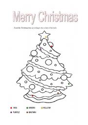 English Worksheet: CHRISTMAS TREE